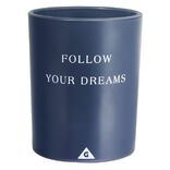 Bougie dans verre inscription Follow your dreams senteur mono&iuml; 40H