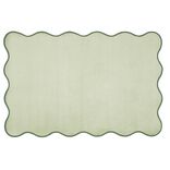 Tapis rectangulaire contour vague Wavy polyester vert 80x120cm