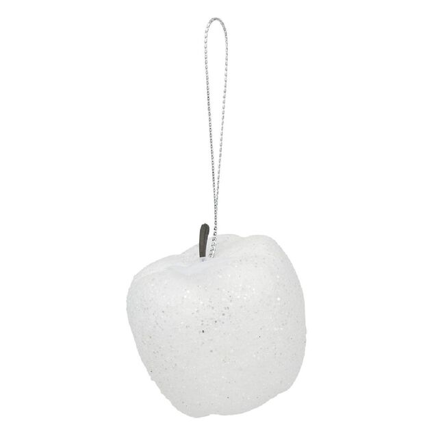 Pomme à paillettes à suspendre Noël x6