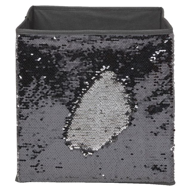 Panière Box Cube 31x29x31cm sequin noir