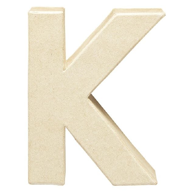 Lettre K &agrave; d&eacute;corer en papier mach&eacute;