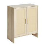 Meuble bas en bois 2 portes cannage 60xP30xH70cm