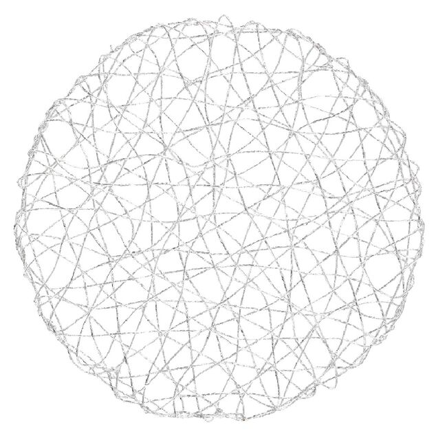 Set de table rond ajour&eacute; fil Argent&eacute;