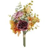 Piquet fleur artificielle Ø18xH36cm jaune et violet