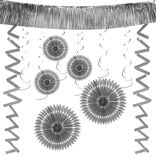 Kit de décoration de fête à suspendre argenté 18 pièces