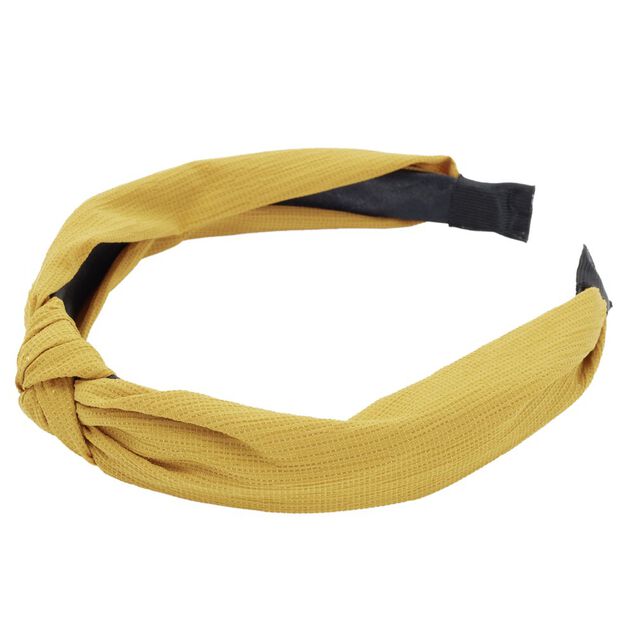 Bandeau à cheveux effet noué jaune moutarde ou rouge (2 modèles)