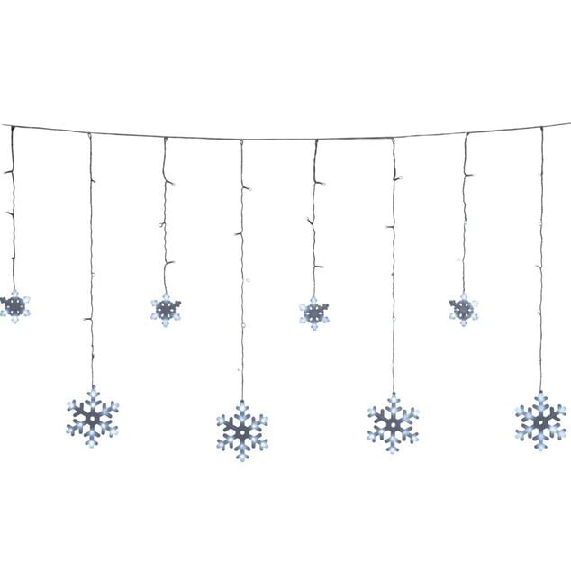 Guirlande de No&euml;l lumineuse 160LED bordure toit flocon blanc froid