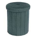 Pouf coffre rond Clara vert &Oslash;31xH37,5cm