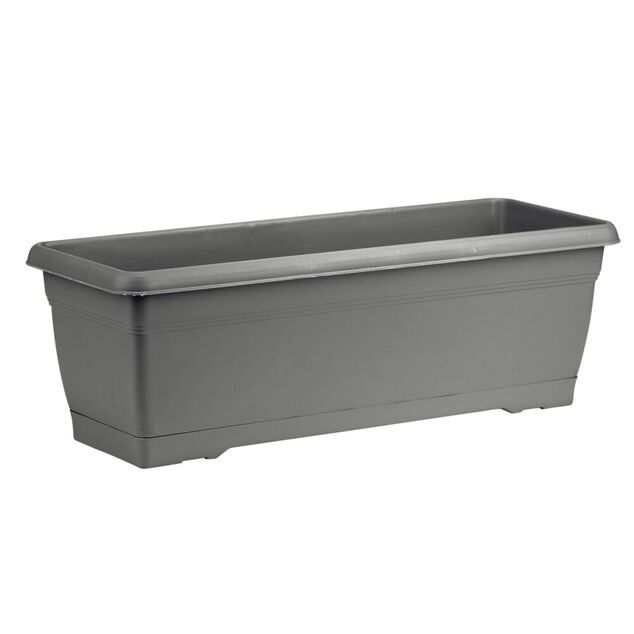 Jardini&egrave;re 10L plastique gris anthracite 52x19,5xH17,5cm