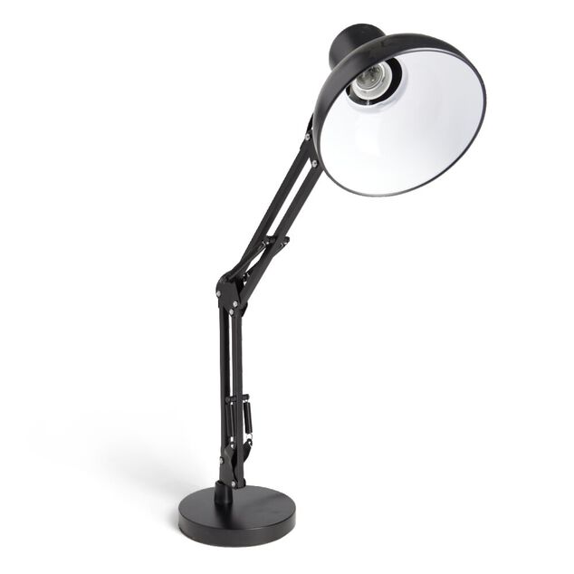 Lampe architecte m&eacute;tal noir H56cm
