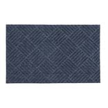 Tapis d'entrée motifs losanges striés gris foncé 50x80cm
