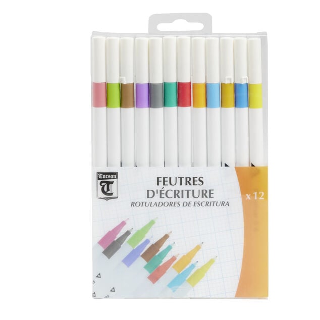 Lot de 12 feutres d'&eacute;criture pointe fine