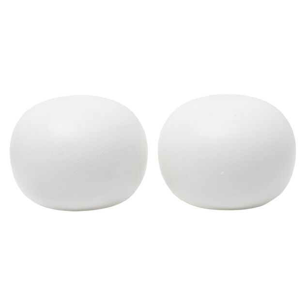 Embout de tringle forme galet en bois blanc &Oslash;28mm x2