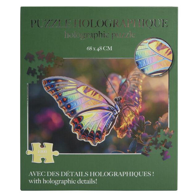 Puzzle holographique carton motif nature 48x68cm