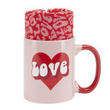 Coffret cadeau mug fa&iuml;ence LOVE et 1 paire de chaussettes assorties