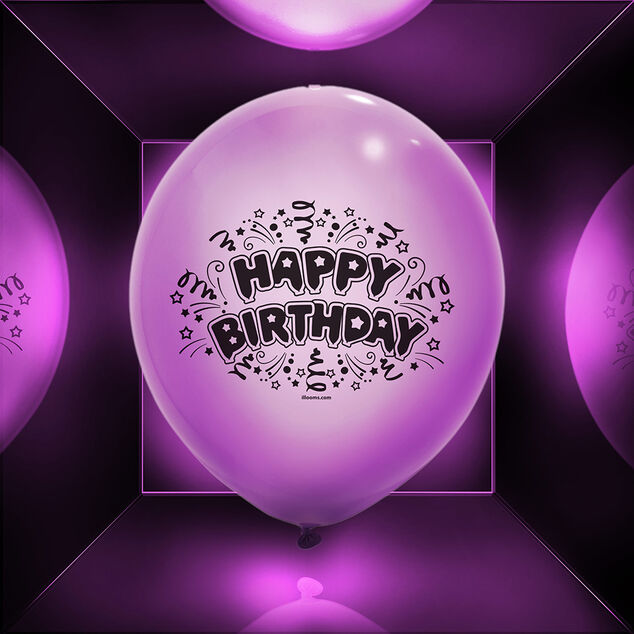 Ballon led color&eacute; Happy Birthday x 5