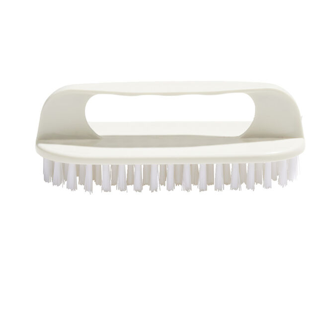 Brosse poign&eacute;e plastique blanc L13,5cm