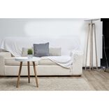 Jet&eacute; de canap&eacute; &agrave; franges uni blanc