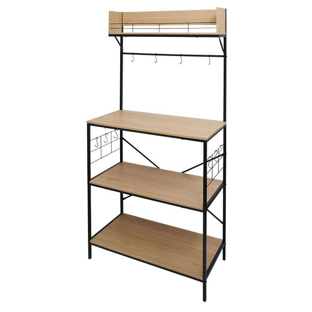 Meuble de rangement Kitchen bois et m&eacute;tal 80xH160x40cm