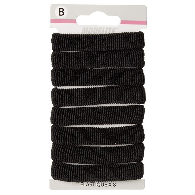 Élastique en mousse noir strié x8