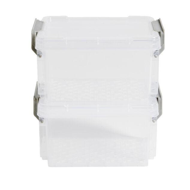 Lot de 8 boîtes de rangement 3 tailles plastique transparent - 2 modèles