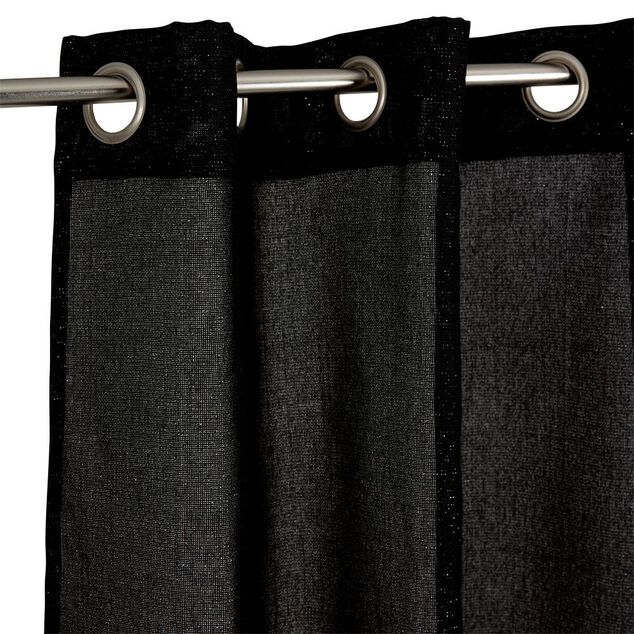 Rideau uni noir et fil métallique brillant 100% polyester 140x240cm