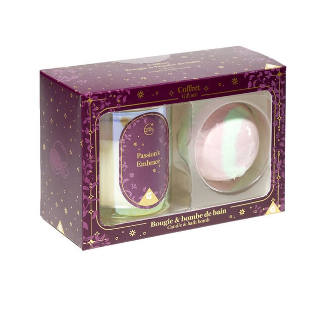Coffret bougie x1 et bombe de bain x1 - 3 mod&egrave;les