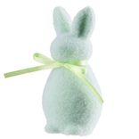 Figurine &agrave; poser lapin en mousse et velours pastel H10cm (4 mod&egrave;les)