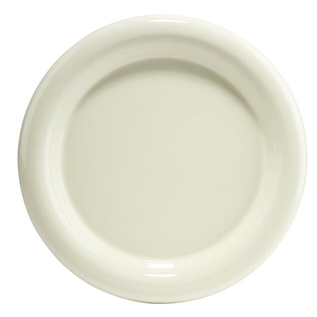 Assiette plate ronde Bubble c&eacute;ramique unie blanc &eacute;cru &Oslash;26cm