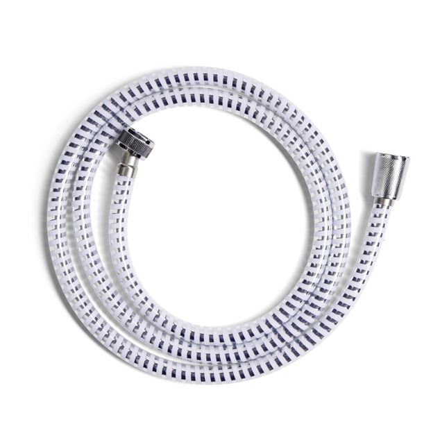 Tuyau flexible de douche plastique gris et blanc 1,5m