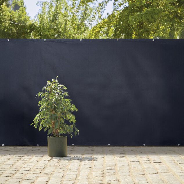 Brise vue toile gris fonc&eacute; avec oeillets L.500xH.150cm