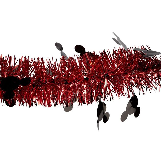 Guirlande de Noël Disney Mickey scintillante rouge et noir 3m