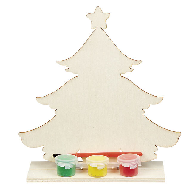 Sapin &agrave; decorer en bois avec peinture