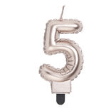 Bougie anniversaire chiffre 5 rose gold