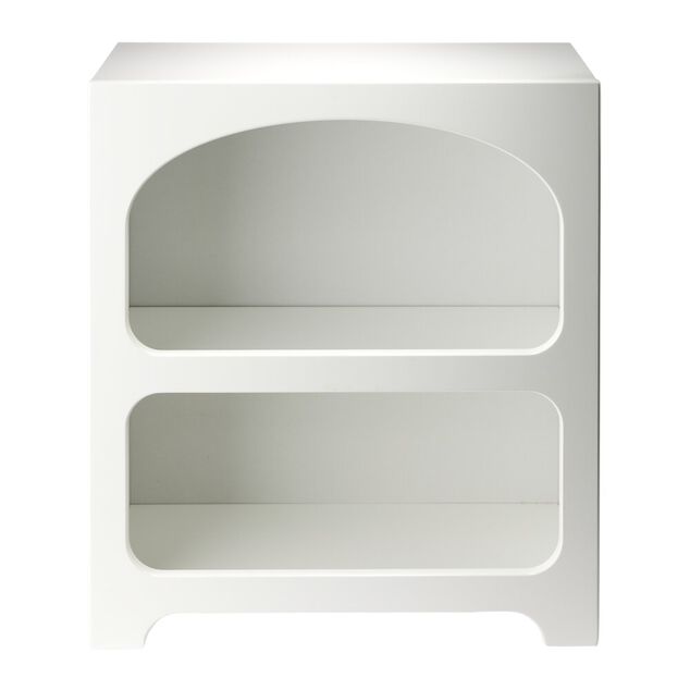 Table de chevet en bois 2 niches Moderna blanche L45xP24,5xH50cm