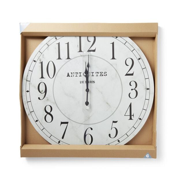 Horloge ronde en bois blanc &Oslash;60cm