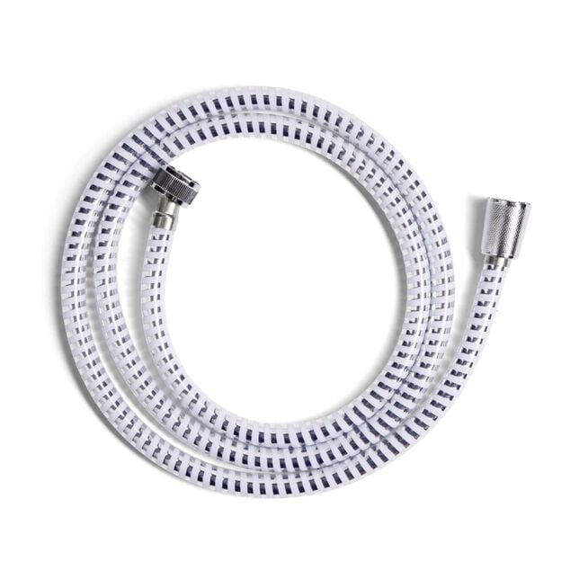 Tuyau flexible de douche plastique gris et blanc 1,5m