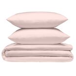 Parure de lit 2 personnes 240x220cm avec 2  taies polyester uni rose