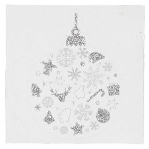 D&eacute;coration fen&ecirc;tre et mur boule de No&euml;l adh&eacute;sive (6 mod&egrave;les)