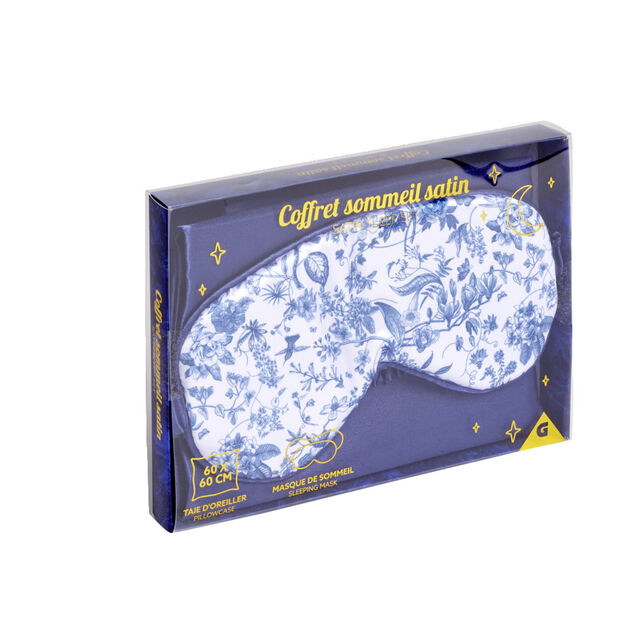 Coffret sommeil masque et taie d'oreiller en satin - 2 mod&egrave;les