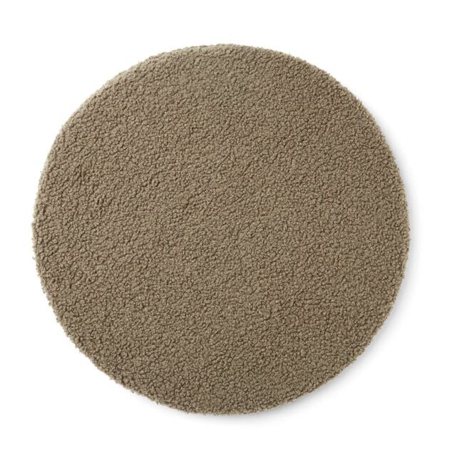 Galette de chaise en tissu bouclette vert olive &Oslash;38 cm