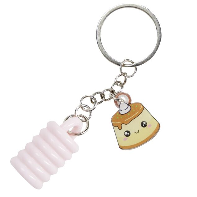 Baume &agrave; l&egrave;vre enfant motif kawaii rose avec cha&icirc;ne