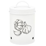 Bo&icirc;te de conservation pour ail en m&eacute;tal blanc