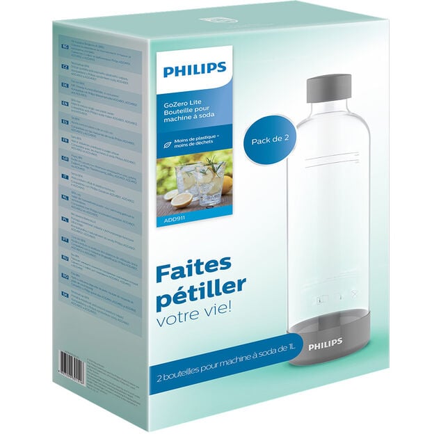 Bouteille 1L pour machine &agrave; soda Gris x2