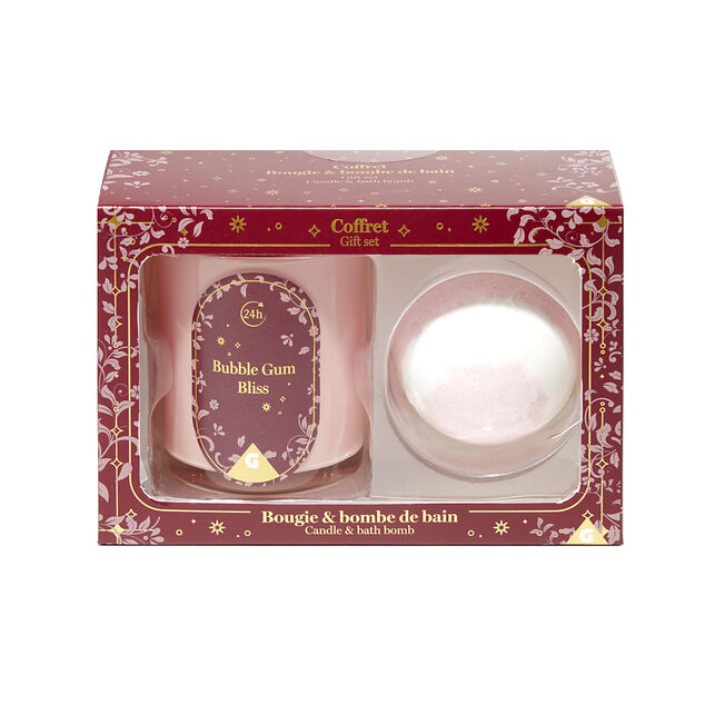 Coffret bougie x1 et bombe de bain x1 - 3 mod&egrave;les