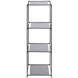 Étagère 4 niveaux 3 compartiments métal noir 35x35xH102cm