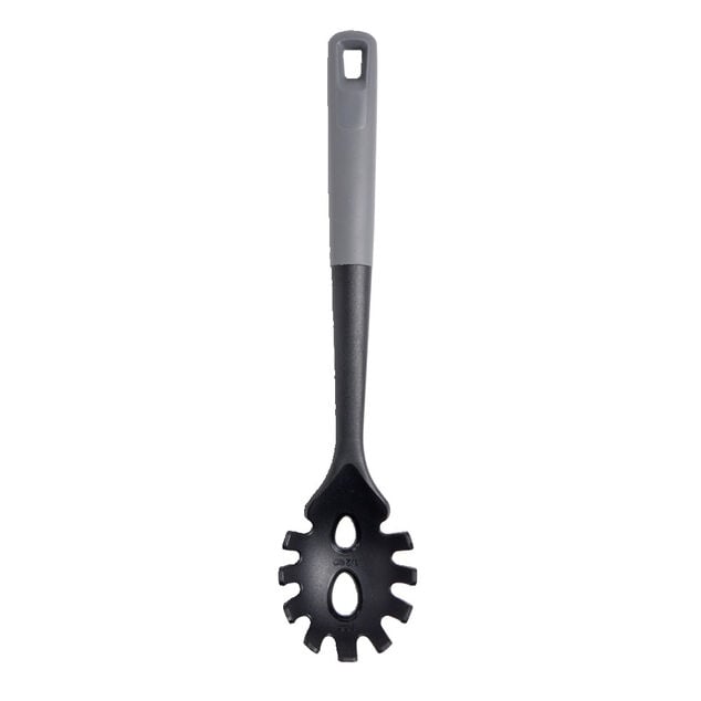 Cuill&egrave;re &agrave; spaghetti en plastique noir et gris L.34,5cm