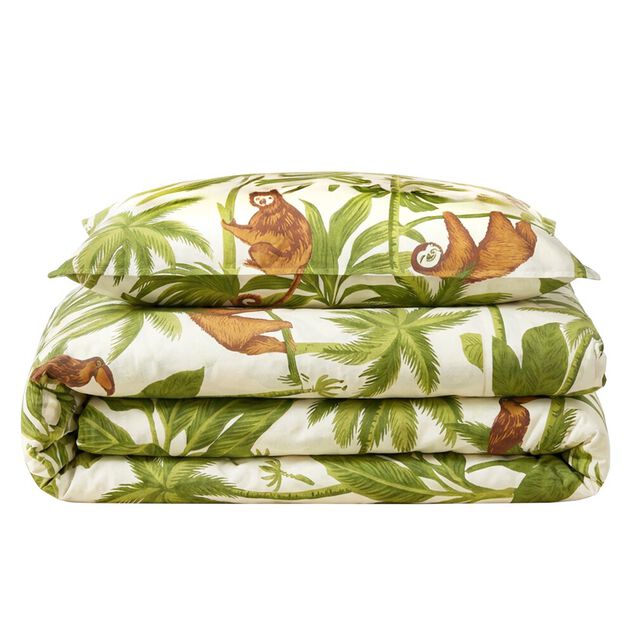 Parure de lit 1 personne 140x200cm polyester imprim&eacute; tropical (3 mod&egrave;les)