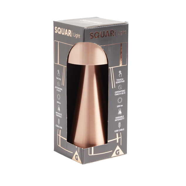 Lampe de table Squari USB tactile orange &Oslash;9,5xH22,5cm