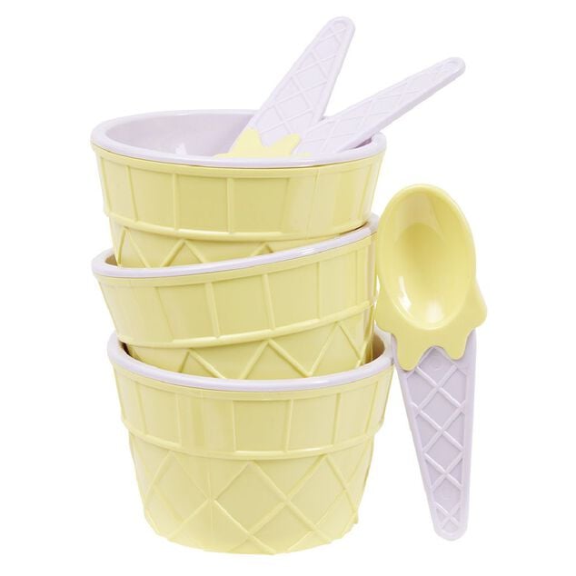 Kit &agrave; glace bol et cuill&egrave;re x3